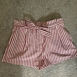 Red&White Pinstripe Shorts